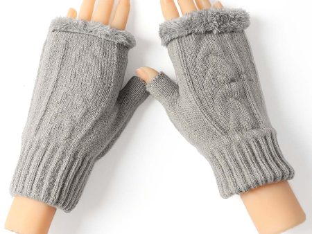 Fingerless Plush Gloves Online Sale