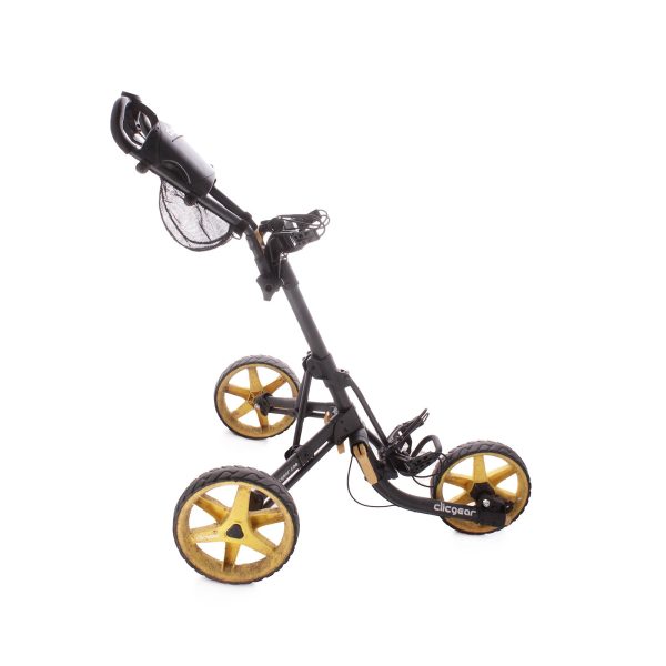 Clicgear 3.5+ Second Hand 3 Wheel Push Trolley - Black Yellow on Sale