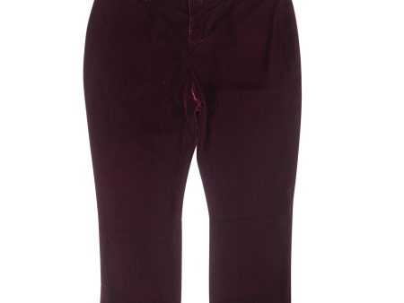 YSL-XBTM-0022 38 532917_Y525R_5504 BURGUNDY Saint Laurent Cropped Velvet Slacks Size 38 Online now