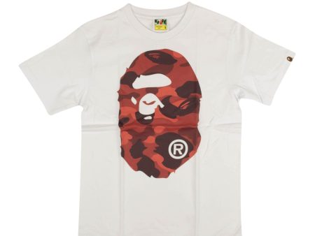 95-BAP-1032 XL BAPE_APE_CAMO_RED_WHT White Red Bape Ape Head  Camo T-Shirt Size XL Sale