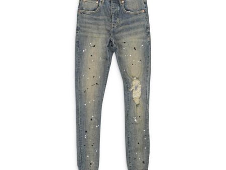 NWT PURPLE BRAND Indigo Mid Rise Destroy Paint Jeans Size 38 48 $250 Sale