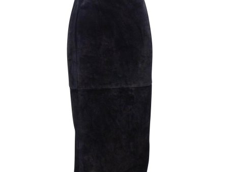 YSL-XBTM-0009 42 529377YC2AY1000 BLACK Saint Laurent Paris Suede Skirt Size 42 Online now