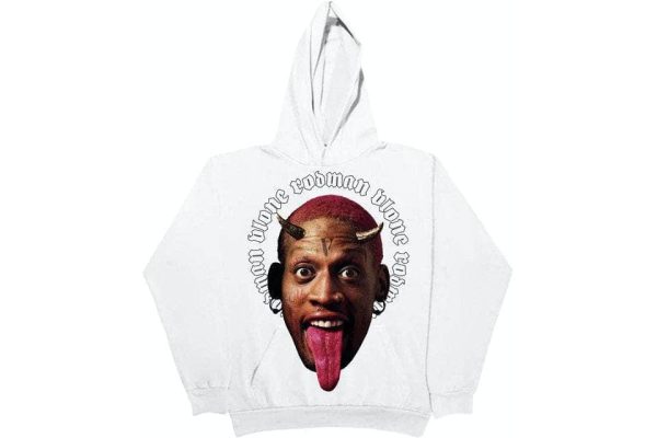 NEW Vlone X Rodman White ANGEL VS DEMON HOODY Sweatshirt Size S Cheap